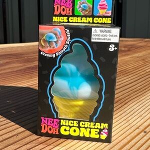 Needoh Nice Cream Cone Squishy Toy - Blue & Yellow